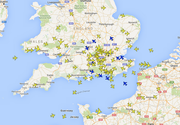 Plane Finder Radar Client Map Page